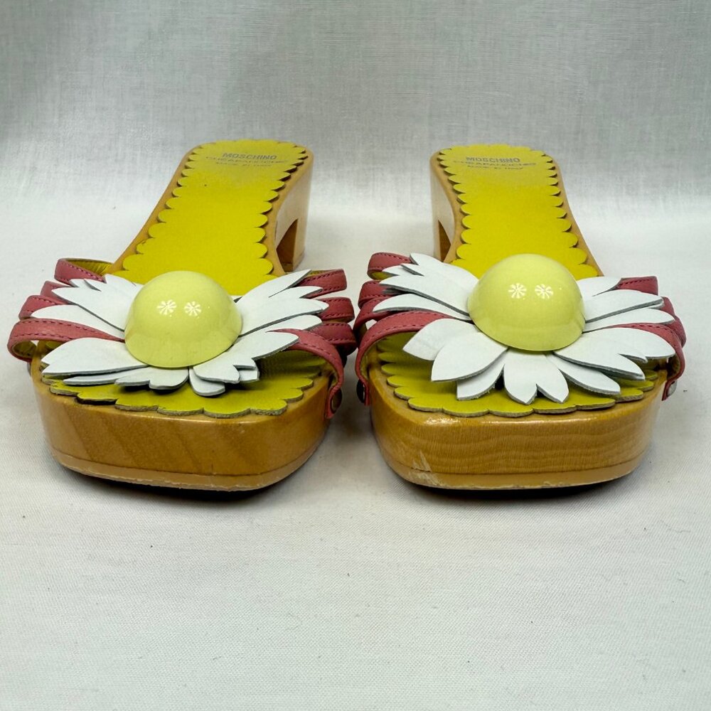 Moschino Cheap & Chic Vintage Platform Daisy Sandals with Wooden Heel, Size US 7 - Picture 8 of 13